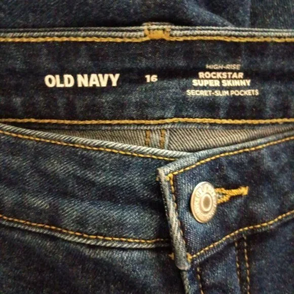 Old Navy Rockstar High Rise Super Skinny Distressed Jeans Size 16 - Picture 6 of 6